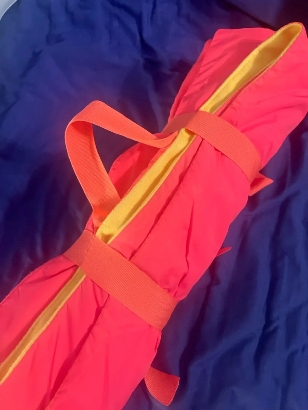 New Victoria's Secret Portable Roll Up Ombre Striped Beach Towel - Pink & Yellow